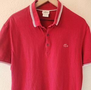 LACOSTE Rubber Crocodile Polo Mens Sz 8
